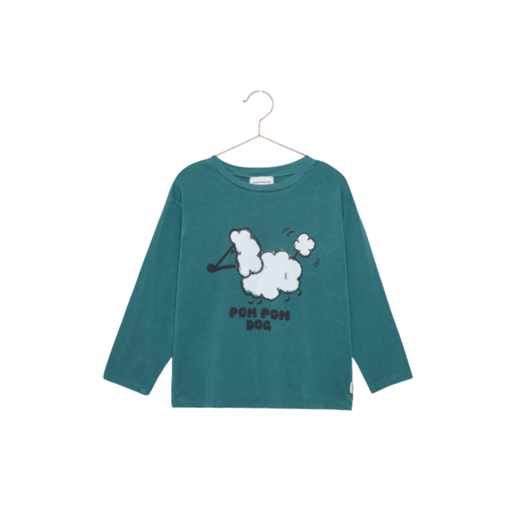 Weekend House Kids Pom Pom Dog Longsleeve T-shirt - Turquesa