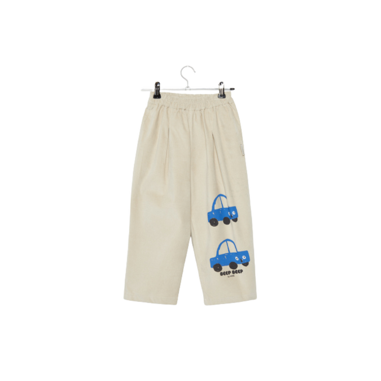 Weekend House Kids Beep Beep Velvet Pants - Sand
