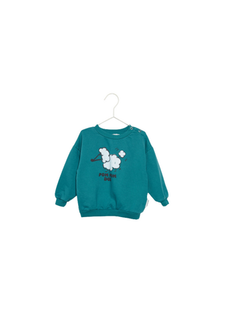 Weekend House Kids Pom Pom Dog Sweatshirt - Turquesa
