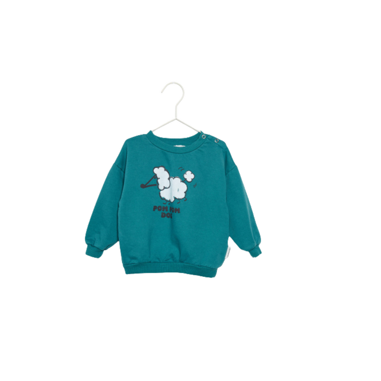 Weekend House Kids Pom Pom Dog Sweatshirt - Turquesa
