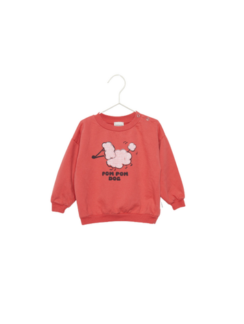 Weekend House Kids Pom Pom Dog Sweatshirt - Red