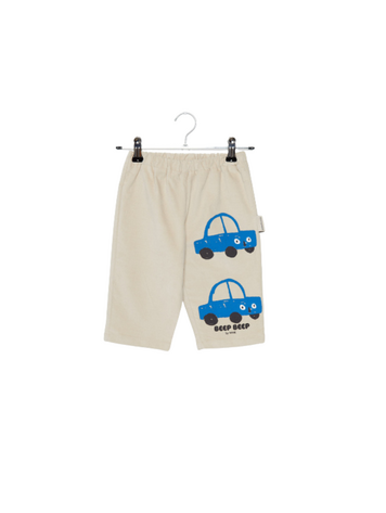 Weekend House Kids Beep Beep Velvet Baby Pants - Sand