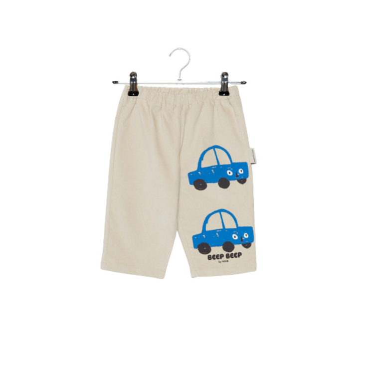 Weekend House Kids Beep Beep Velvet Baby Pants - Sand