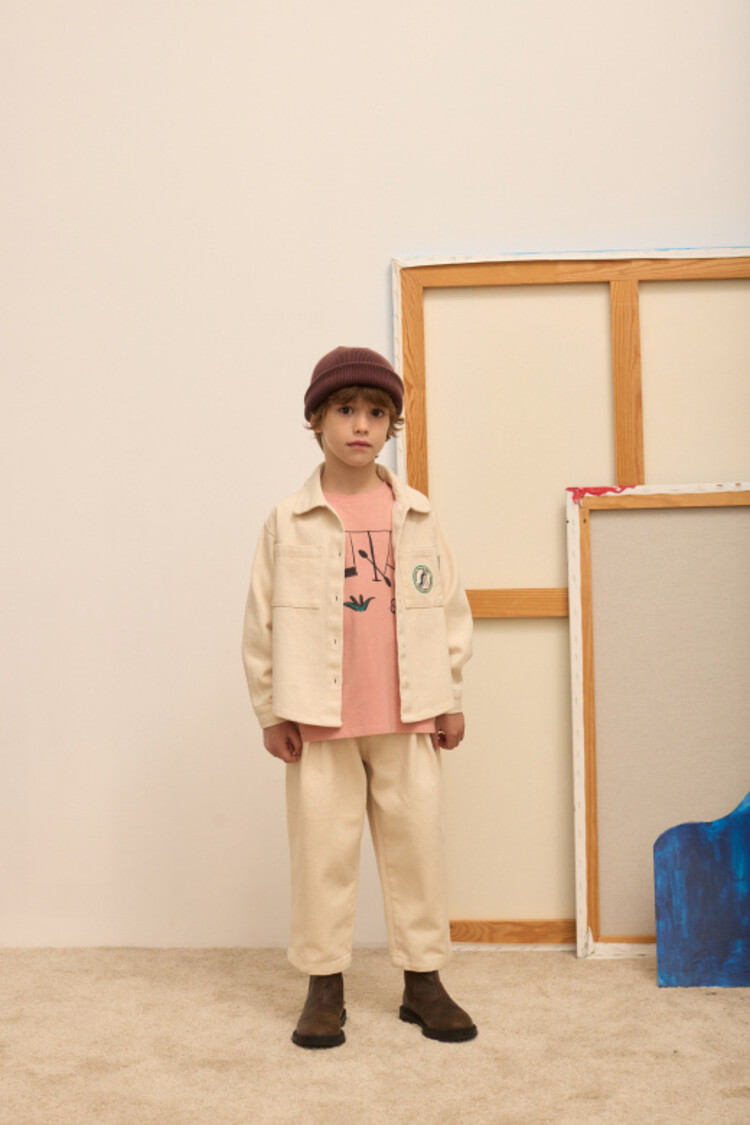 Weekend House Kids Slide Canvas Ecru Pants - Sand