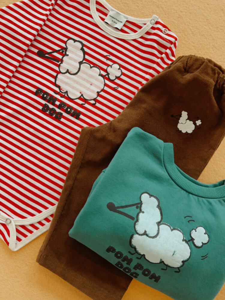 Weekend House Kids Pom Pom Dog Sweatshirt - Turquesa