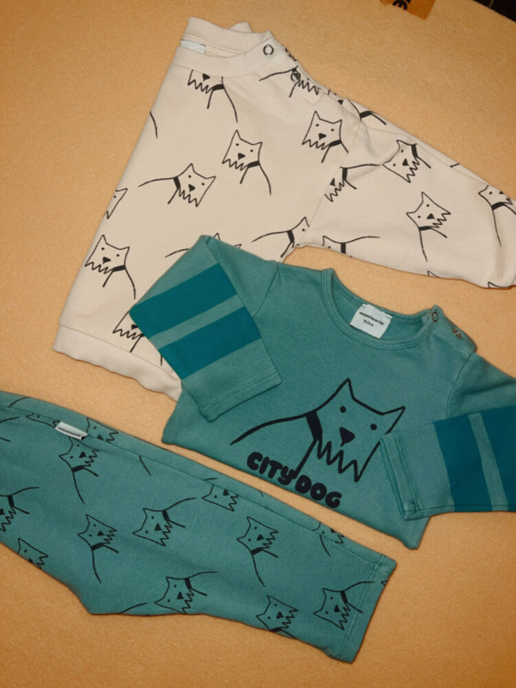 Weekend House Kids City Dog All Over Baby Leggings - Turquesa