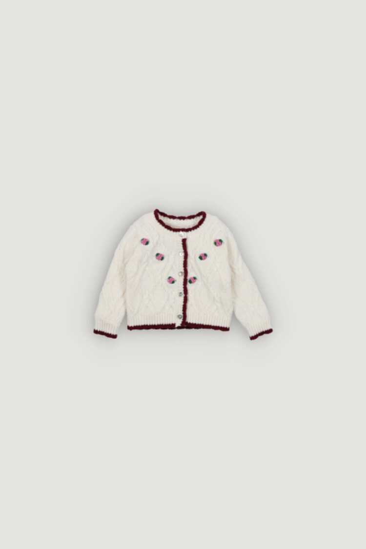 The New Society Orla Baby Cardigan - Whisper White