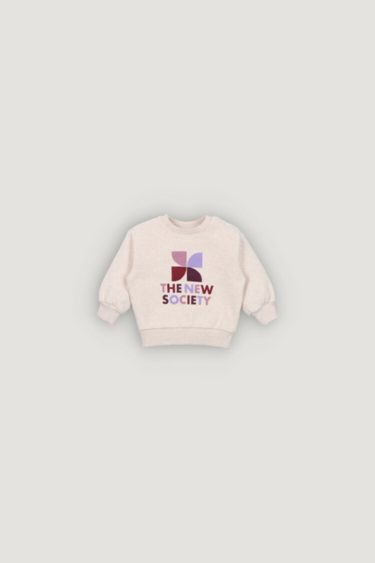 The New Society TNS Logo Baby Sweatshirt - Whisper White Melange