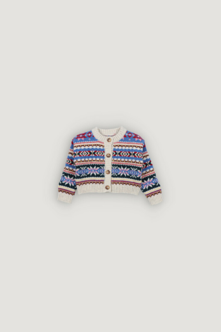 The New Society Caia Baby Cardigan - Caia Jacquard