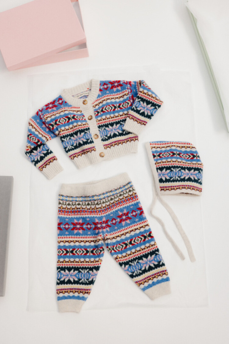The New Society Caia Baby Cardigan - Caia Jacquard