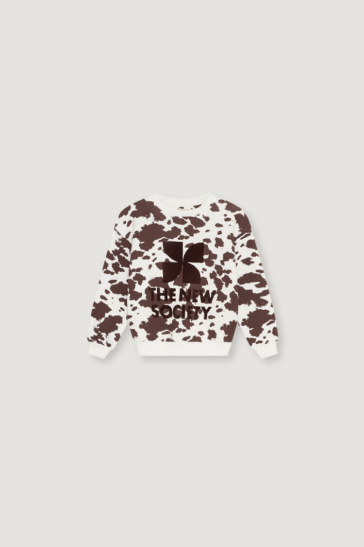 The New Society TNS Logo Sweatshirt - Cow Print
