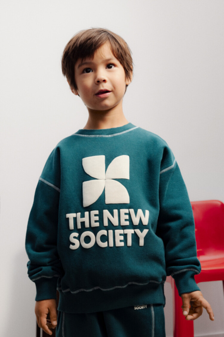 The New Society TNS Logo Sweatshirt - Dark Sea