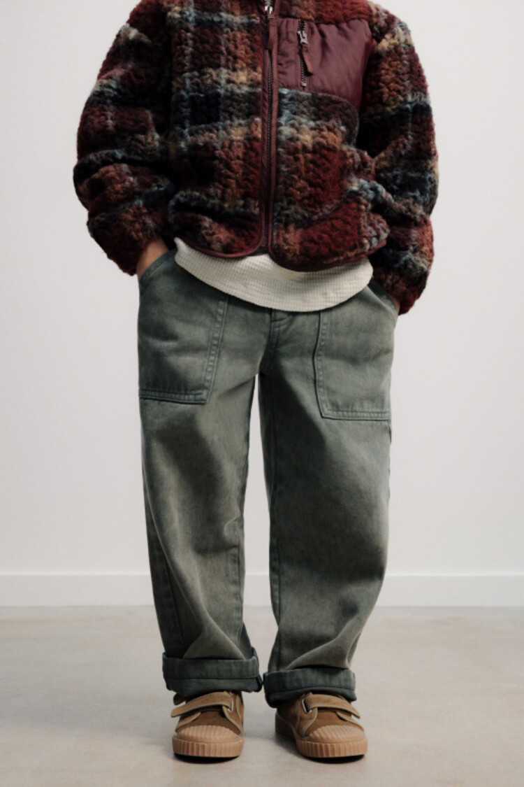 The New Society TNS Denim Baggy Pant - Tea Leaf