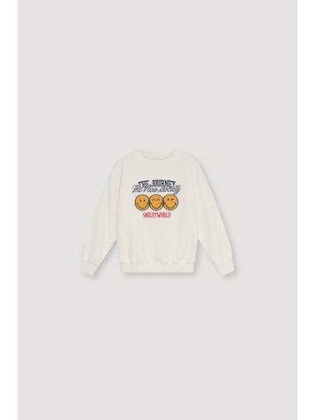 The New Society Smiley Sweatshirt - Whisper White