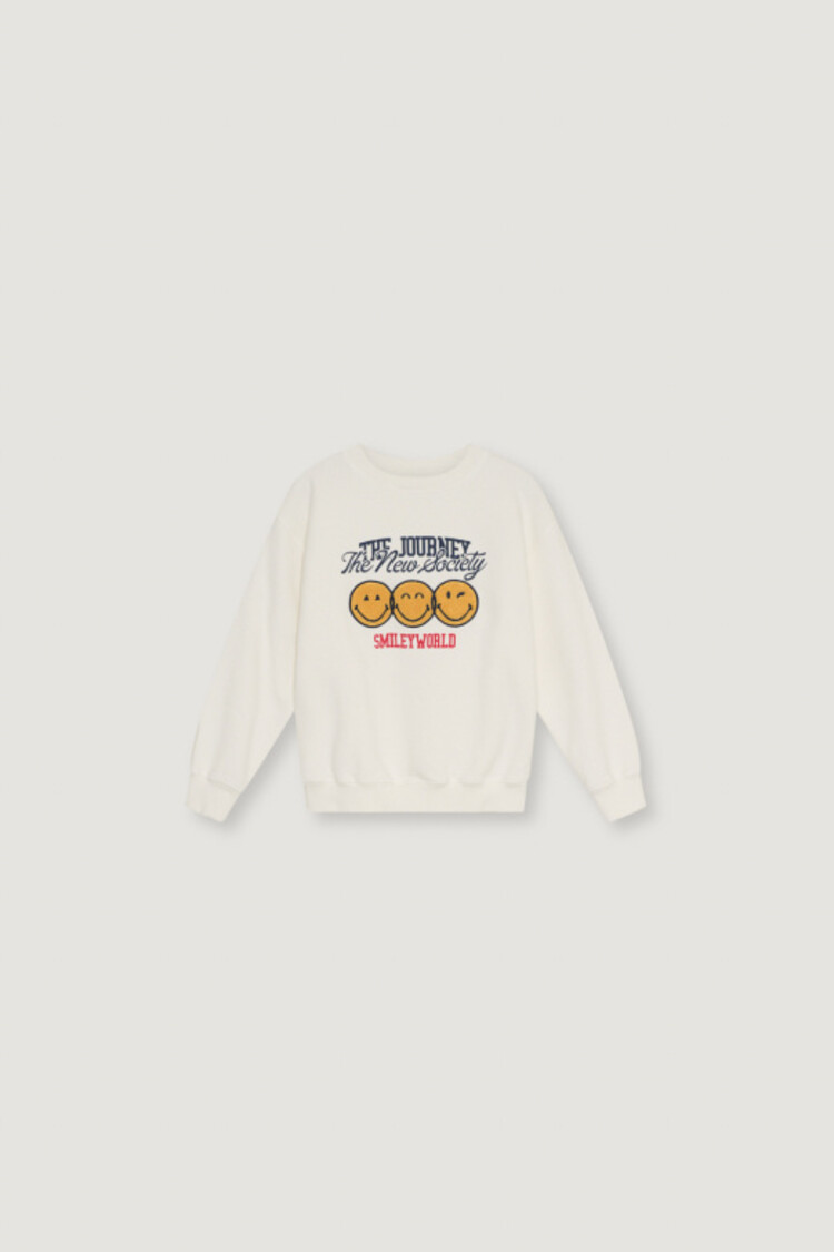 The New Society Smiley Sweatshirt - Whisper White