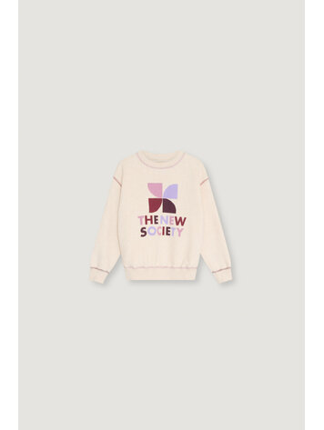 The New Society TNS Logo Sweatshirt Whisper - White Melange Multicolor