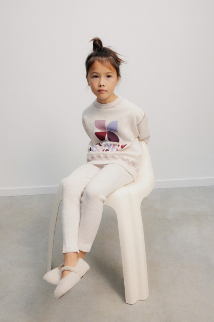 The New Society TNS Logo Sweatshirt Whisper - White Melange Multicolor