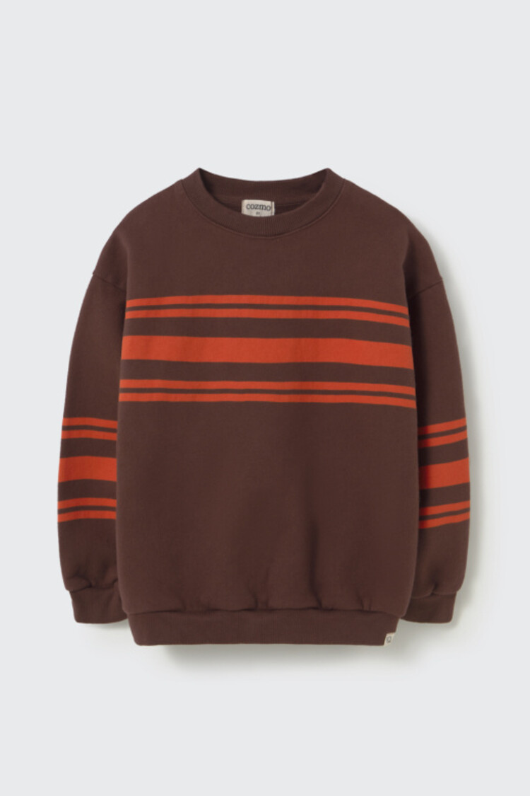 COZMO Oslo Striped Sweatshirt - Chocolate