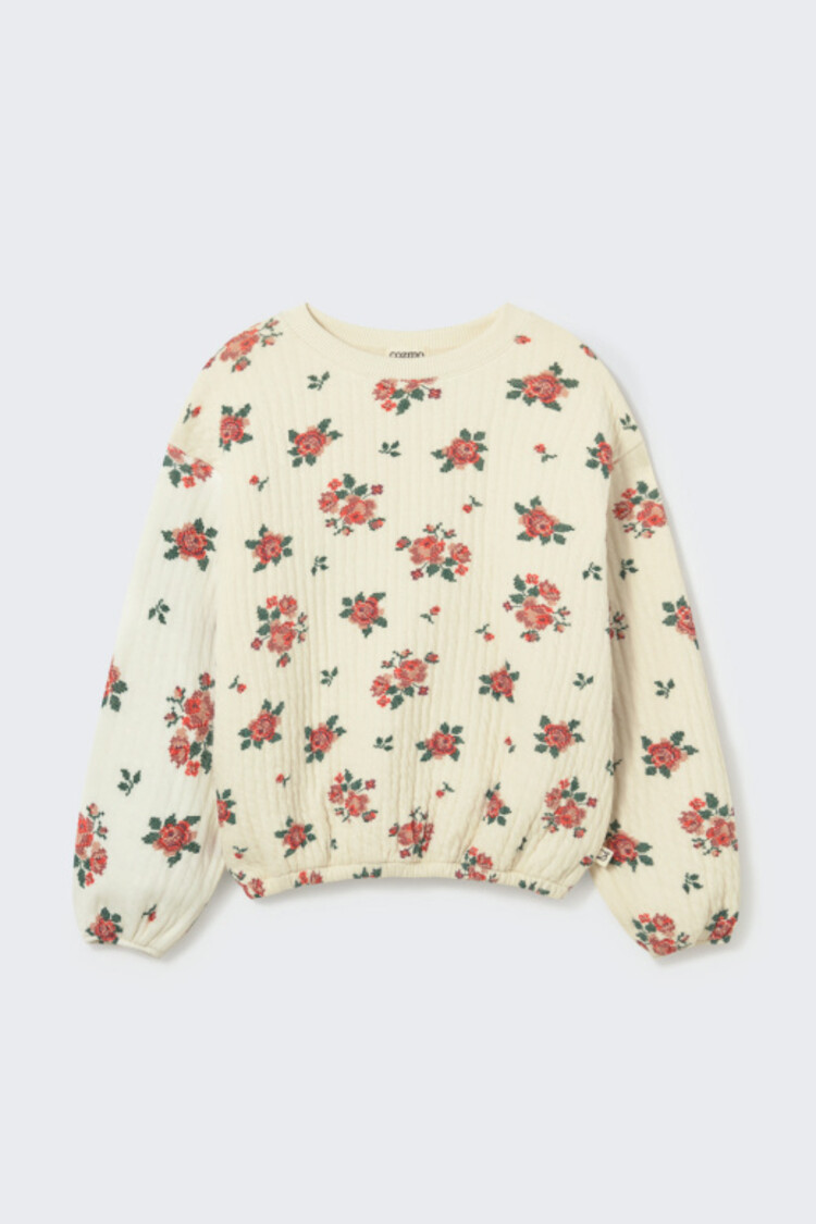COZMO Celia Floral Print Sweatshirt - Ivory