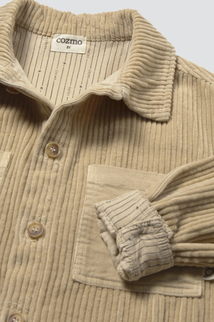 COZMO Dakar Wide Corduroy Overshirt - Stone