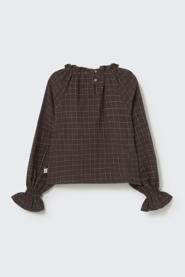 COZMO Artis Check Blouse - Brown