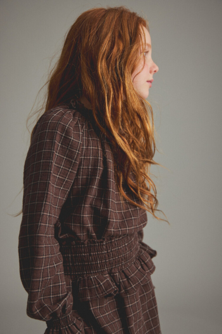 COZMO Artis Check Blouse - Brown