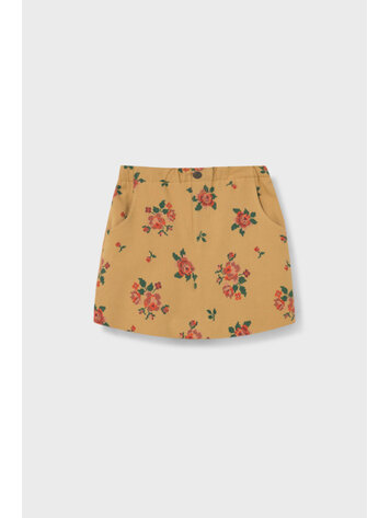 COZMO Lille Floral Twill Skirt - Biscuit