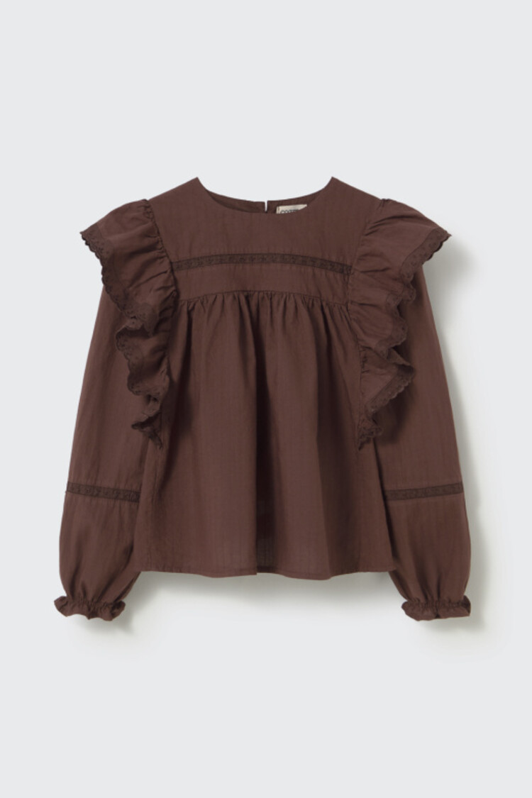 COZMO Dalia Voile Blouse - Chocolate