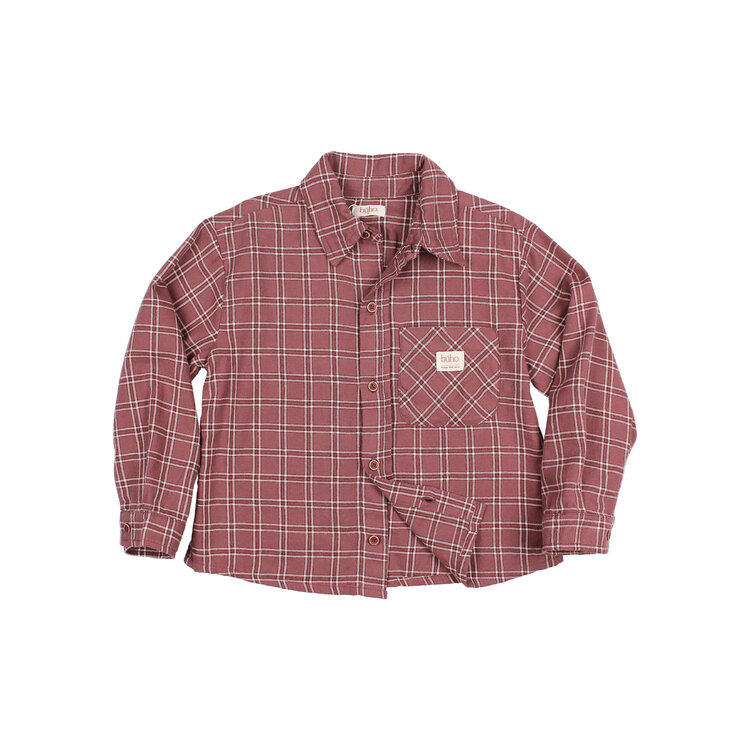 Buho Tartan Shirt - Pomegranate