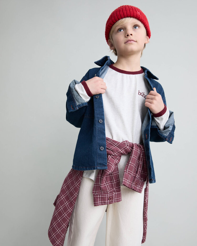 Buho Tartan Shirt - Pomegranate