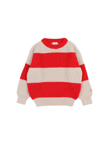 Buho Stripes Jumper - Poppy Red