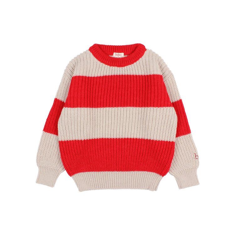Buho Stripes Jumper - Poppy Red