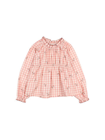 Buho Vichy Blouse - Peony