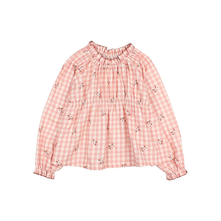 Buho Vichy Blouse - Peony