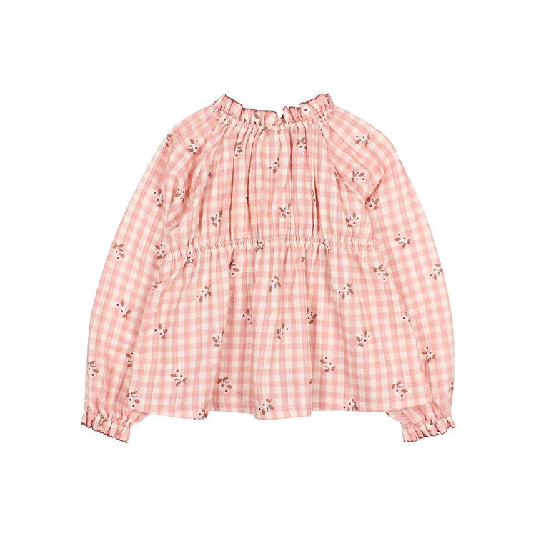 Buho Vichy Blouse - Peony