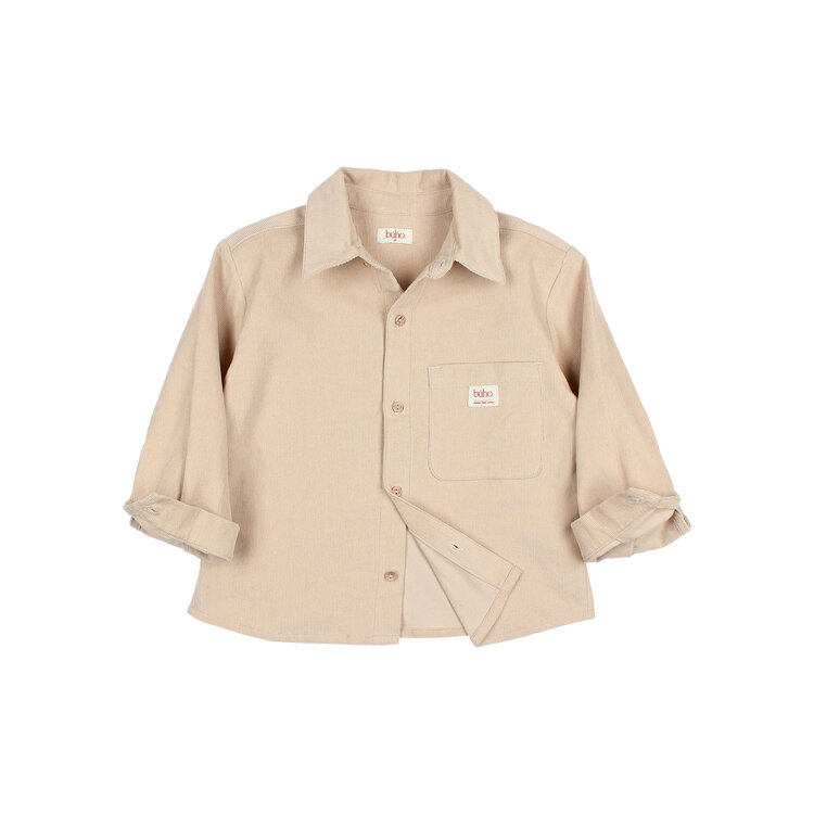 Buho Soft Velour Shirt - Biscuit