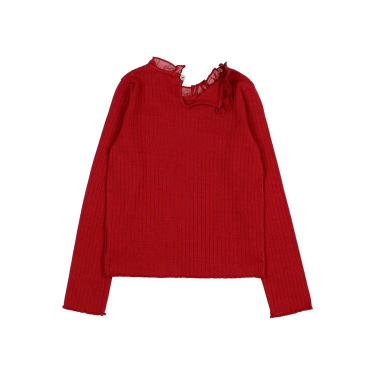Buho Ruffle T-shirt - Cherry