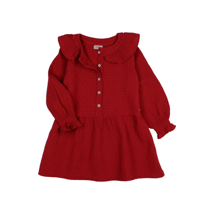 Buho Plumeti Dress - Cherry