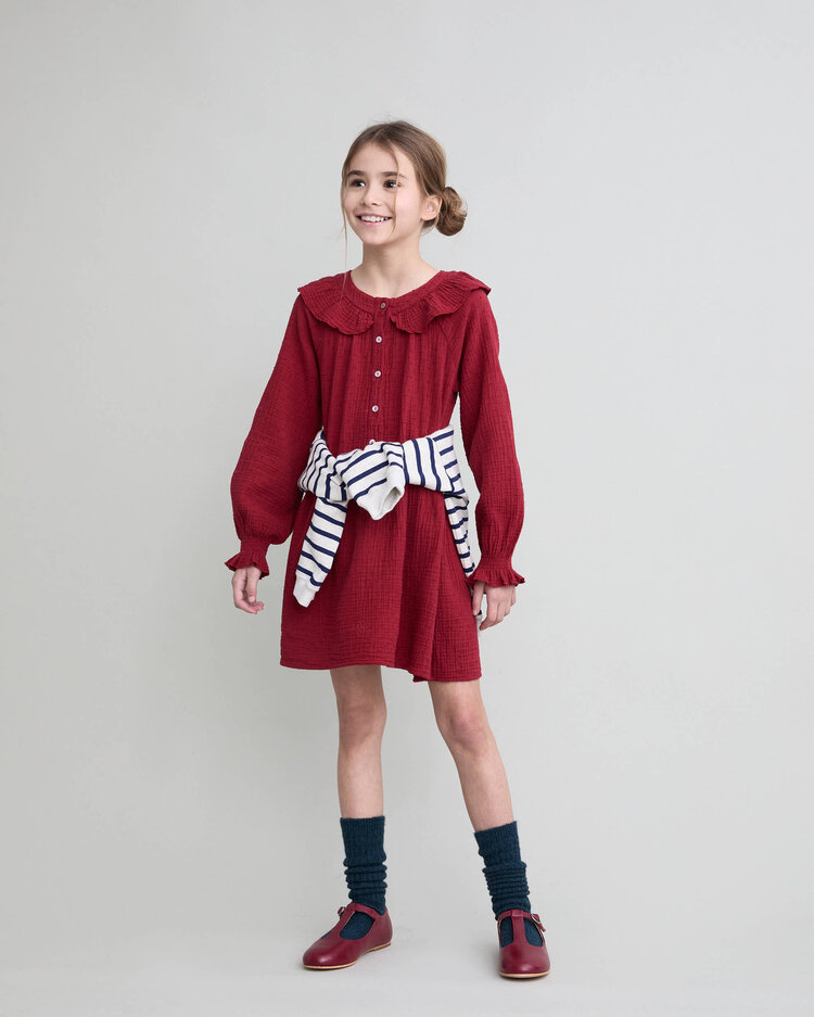 Buho Plumeti Dress - Cherry