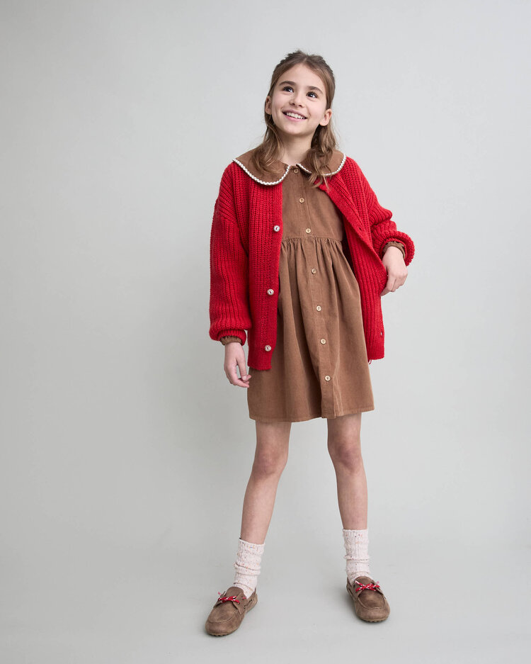 Buho Soft Velour Dress - Cookie