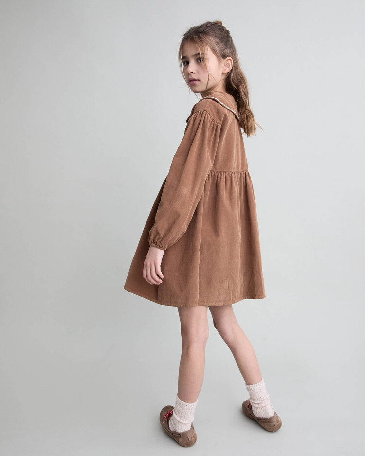 Buho Soft Velour Dress - Cookie