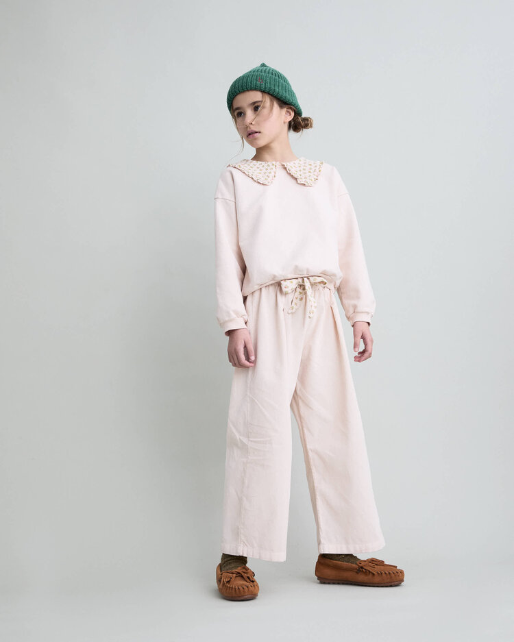 Buho Soft Velour Girly Pants - Cream Pink