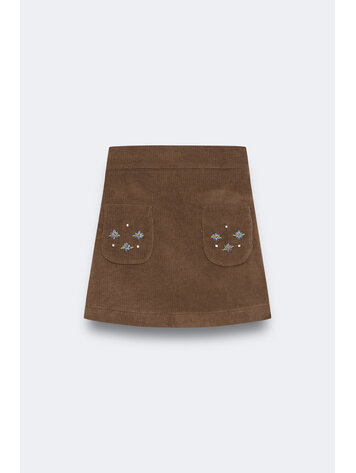 Birinit Corduroy Mini Skirt - Khaki