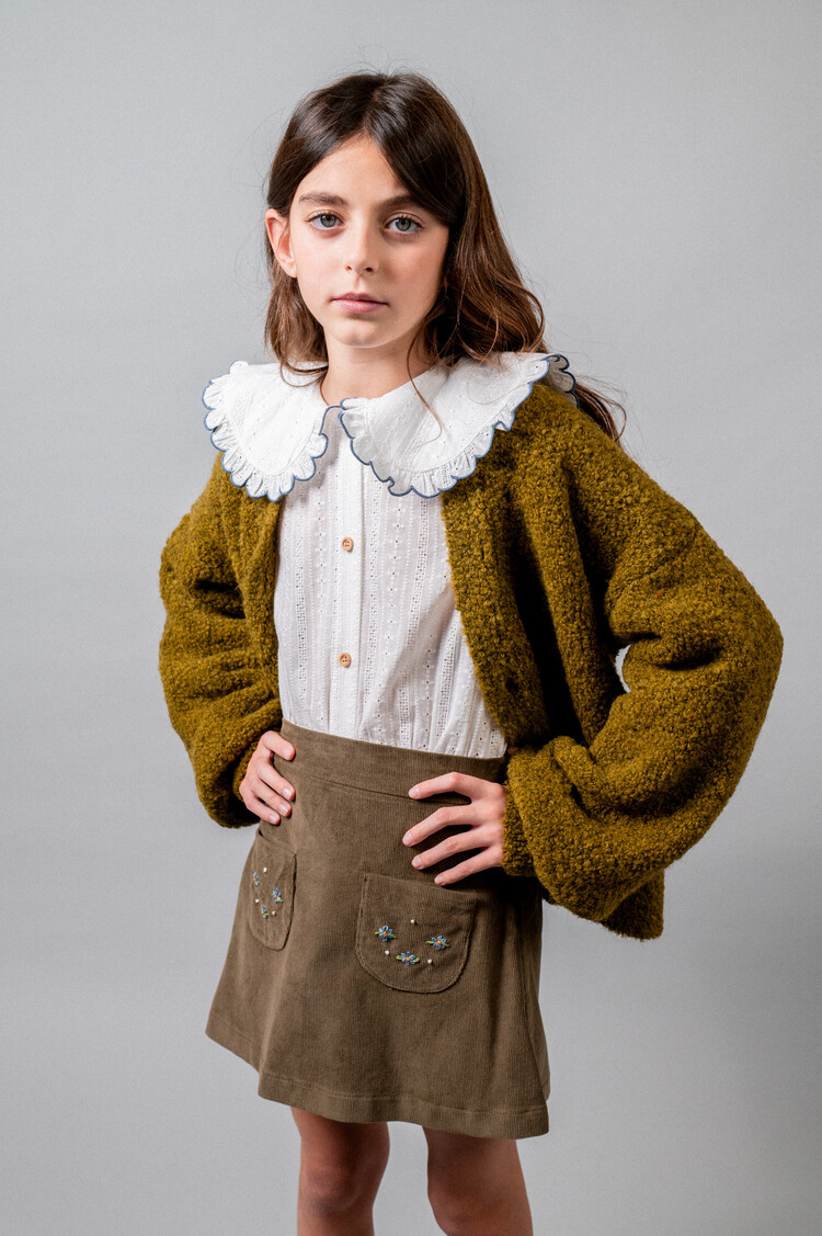 Birinit Corduroy Mini Skirt - Khaki