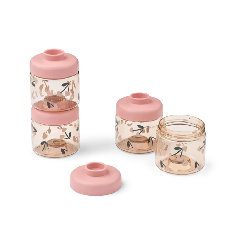 Liewood Dominique Baby Bewaardoosjes 100ml 4-Pack - Cherry Heart/Rosey