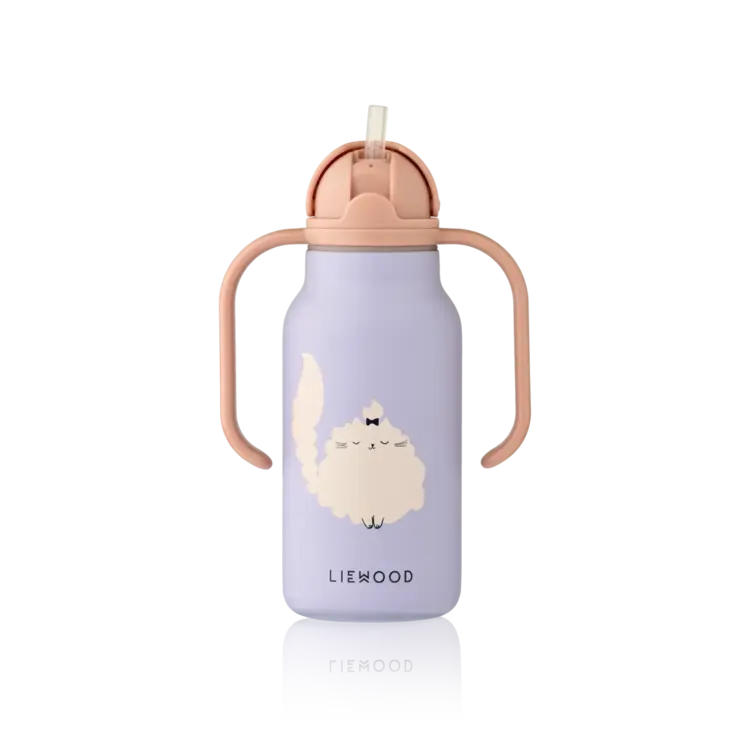Liewood Kimmie Bottle 250ml - Cat/Warm Lilac