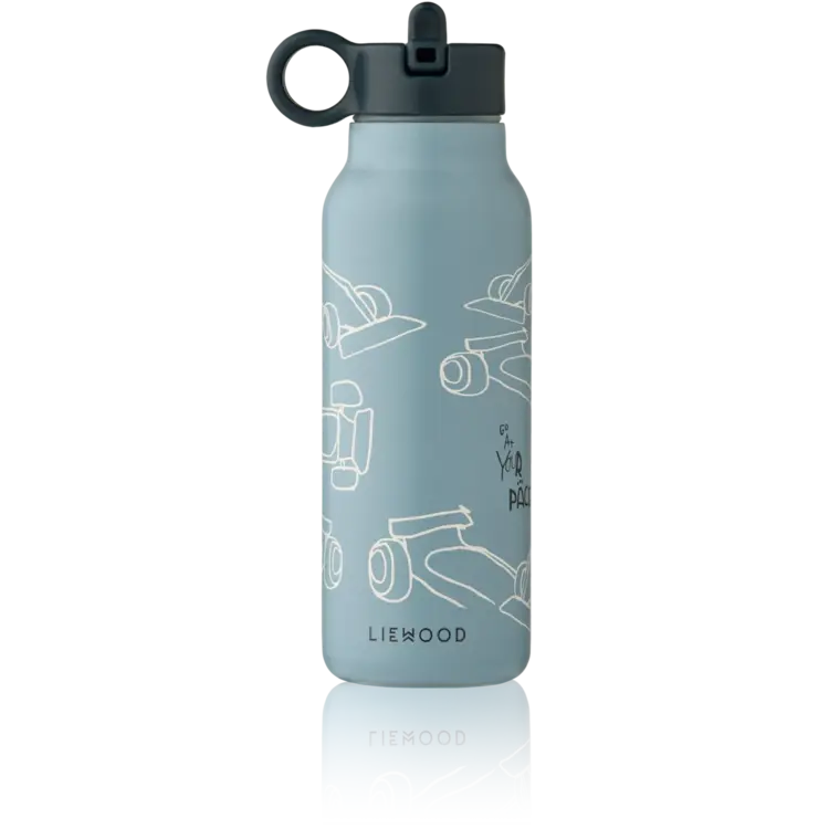 Liewood Falk Water Bottle 350 ml - Race Cars/Beach Blue