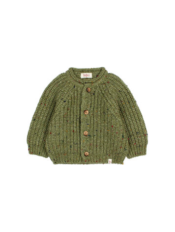 Buho Botonato Cardigan - Green Tea