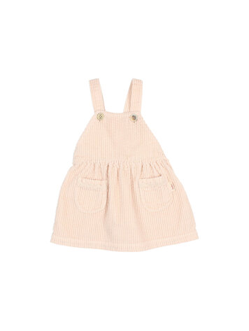 Buho Corduroy Dress - Cream Pink