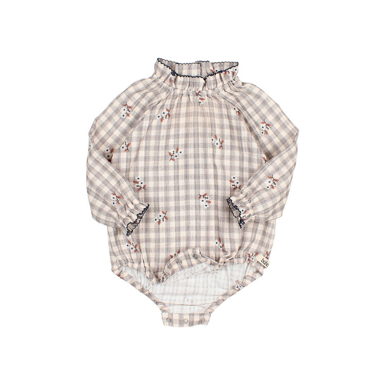 Buho Vichy Romper - Grey
